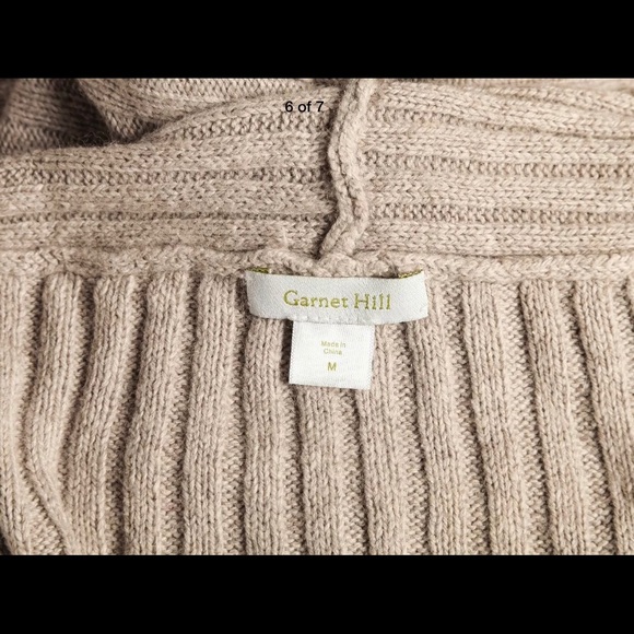 ❤️Cardigan Sweater Beige Knit Open Draped Long M - Picture 6 of 7